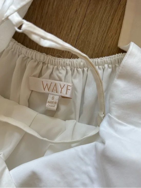 Wayf White Spaghetti-Strap Tiered Maxi Dress With Open Back & Bow Tie Small - Picture 4 of 8